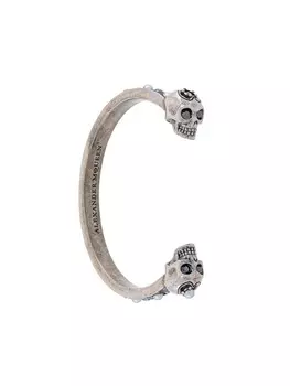 Браслет с черепами Alexander McQueen, металлик