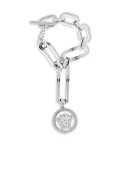 Браслет с декором Medusa Versace, серебряный