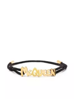 Браслет с логотипом Alexander McQueen, черный