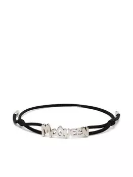 Браслет с логотипом Alexander McQueen, черный
