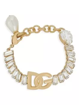 Браслет с логотипом DG, украшенный стразами Dolce & Gabbana, золотой