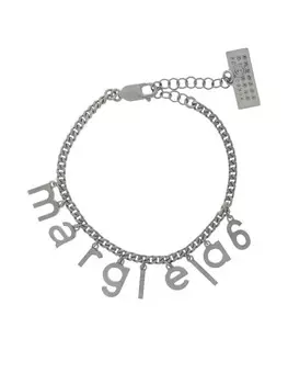 Браслет с логотипом и подвесками MM6 Maison Margiela, серебряный