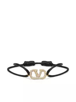Браслет с логотипом VLogo Signature и кристаллами VALENTINO GARAVANI, черный