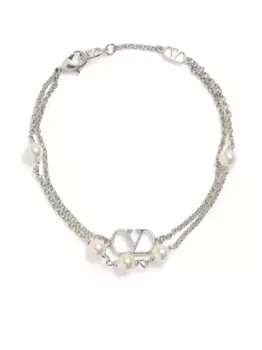 Браслет с логотипом VLogo Signature VALENTINO GARAVANI, серебяный