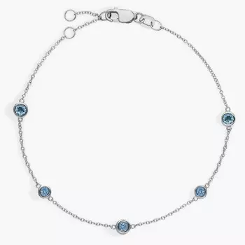 Браслет с оправой из швейцарского топаза из белого золота 14 карат (3 мм) Blue Nile