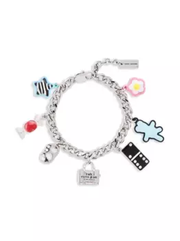 Браслет с подвесками-наклейками MARC JACOBS, серебяный