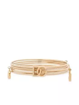 Браслет с подвеской-логотипом DG Dolce & Gabbana, золотой