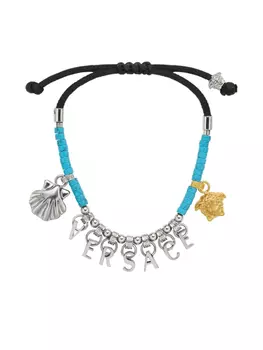 Браслет с подвеской-логотипом Versace, золотой