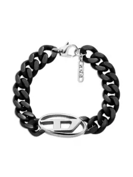Браслет с пряжкой Oval D DIESEL, черный