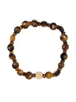 Браслет Scarab из желтого золота с бусинами LUIS MORAIS, коричневый