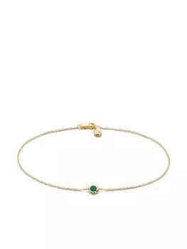 Браслет Siren из желтого золота с изумрудами Monica Vinader, золотой
