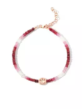 Браслет Smiley из розового золота с рубинами Roxanne First, красный