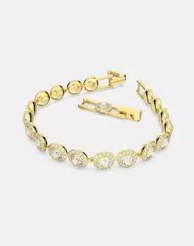 Браслет Swarovski круглой огранки с изображением ангела, позолоченный