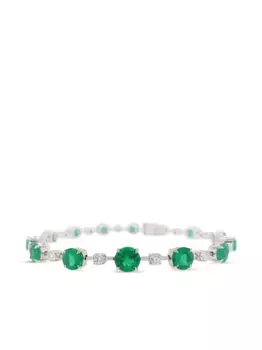 Браслет Tennis из белого золота с изумрудами HYT Jewelry, серебяный