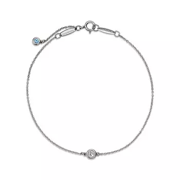 Браслет Tiffany & Co. Elsa Peretti Diamonds by the Yard, платина/бриллиант/аквамарин