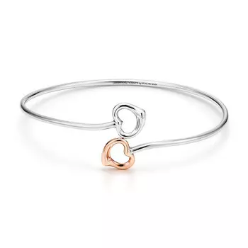 Браслет Tiffany & Co. Elsa Peretti Double Open Heart, серебро/розовое золото