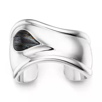 Браслет Tiffany & Co. Elsa Peretti Small Bone, серебро/тигровое железо