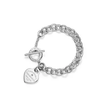 Браслет Tiffany & Co. Return to Tiffany Heart Tag, серебро/бриллиант