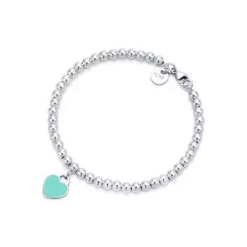 Браслет Tiffany & Co. Return to Tiffany Tiffany Blue Heart Tag Bead, серебро