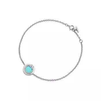 Браслет Tiffany & Co. T Diamond and Turquoise Circle, белое золото
