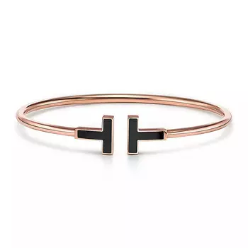 Браслет Tiffany & Co Tiffany T Black Onyx Wire, розовое золото