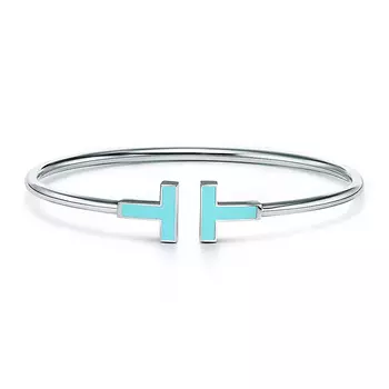 Браслет Tiffany & Co Tiffany T Turquoise Wire, белое золото