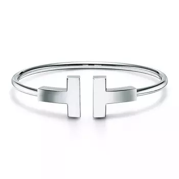 Браслет Tiffany & Co Tiffany T Wide Wire, белое золото