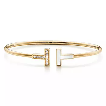 Браслет Tiffany & Co Tiffany T Wire, золото/бриллиант/перламутр