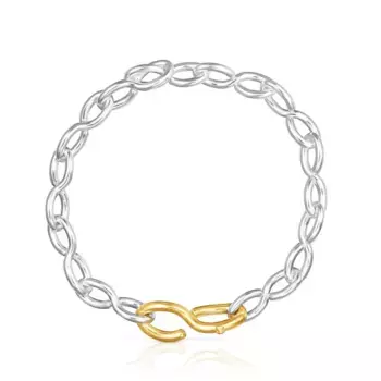 Браслет Tous Bent, серебро/позолоченное серебро