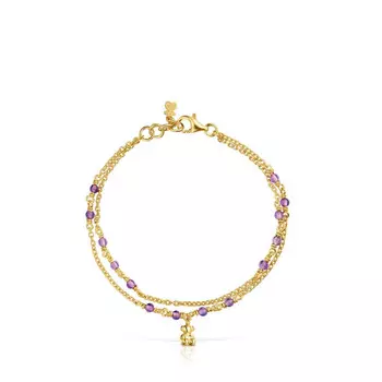 Браслет Tous Bold Bear, позолоченное серебро/аметист