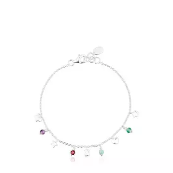 Браслет Tous Bold Motif With Gemstones And Motifs, серебро