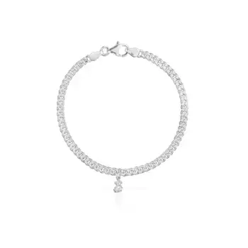 Браслет Tous Curb Chain With Bold Bear, серебро
