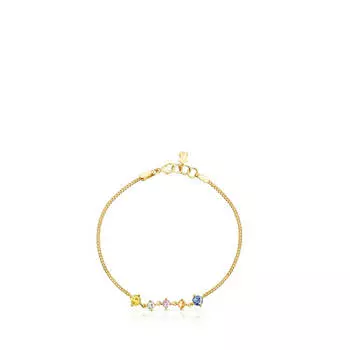 Браслет Tous Glaring With Multicolored Sapphires, позолоченное серебро/мультиколор