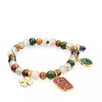 Браслет Tous Good Vibes Silver Vermeil With Agates, мультиколор