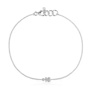 Браслет Tous Grain Bear Chain, белое золото/бриллианты