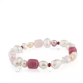 Браслет Tous Pearls Silver With Pearls, Garnets And Rhodonites, мультиколор