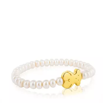 Браслет Tous Sweet Dolls Big Bear Motif, золото/жемчуг