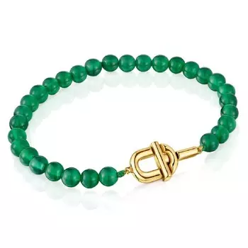 Браслет Tous Tous Manifesto, позолоченное серебро, зеленый