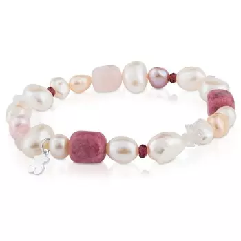 Браслет Tous Tous Pearls, серебро/жемчуг/родонит/гранат
