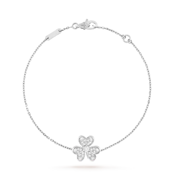 Браслет Van Cleef & Arpels Frivole, мини модель, белое золото 18 ct, бриллиант