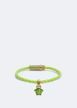 Браслет VERSACE Medusa crystal braided bracelet, зеленый