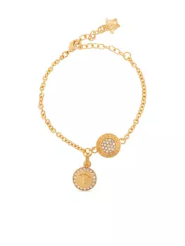 Браслет Versace, украшенный кристаллами, золотой