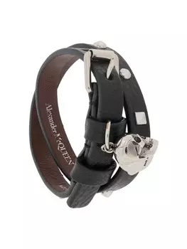 Браслет в два оборота с декором Skull Alexander McQueen, черный