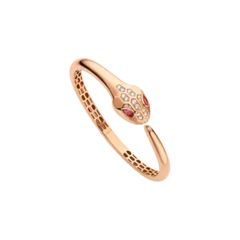 Браслет «змея» из розового золота, рубелита и полу-паве из бриллиантов Bulgari