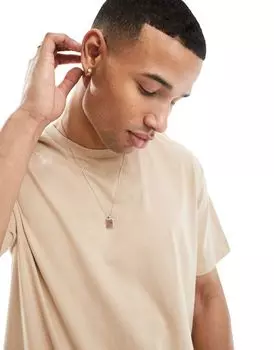 Brave Soul – футболка оверсайз каменно-бежевого цвета