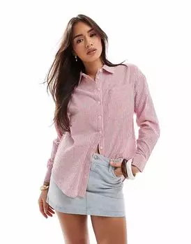 Brave Soul - хлопковая рубашка в красную полоску