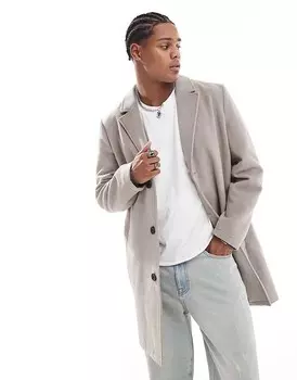 Brave Soul – Однобортное бежевое пальто