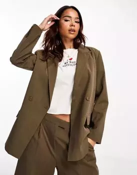 Brave Soul – пиджак коричневого цвета, комбинированная модель