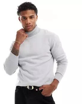 Brave Soul – светло-серый хлопковый свитер с высоким воротником