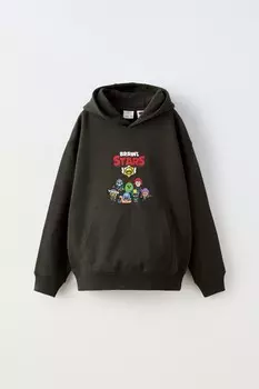 Brawl stars supercell oy толстовка с капюшоном ZARA, антрацитово-серый